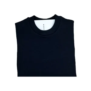 Felpa Cotone Garzato Girocollo Grigio Piombo