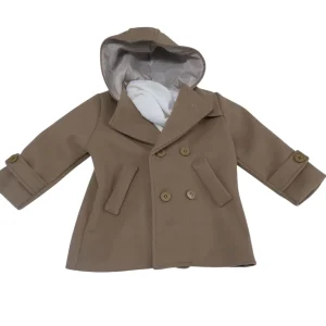 CAPPOTTO DOPPIOPETTO CON CAPPUCCIO BEIGE RAGAZZO