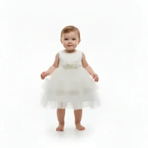 Abito in tulle bambina con cinta in vita