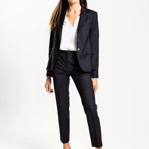 Completo donna in lana stretch blu