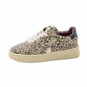 Sneakers sportive Victoria Seul crosta di cuoio animalier & metallo