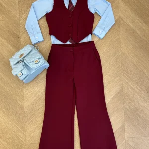 tailleur bordeaux