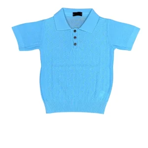 Polo In Filo Azzurro
