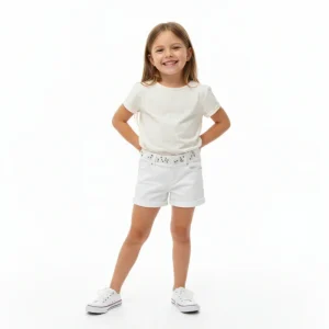 SHORTS BIANCHI CON PIETRE E PERLE