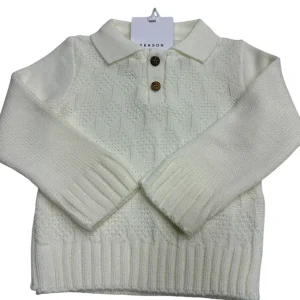 MAGLIA POLO DOPPIA CON BOTTONE 01 PANNA