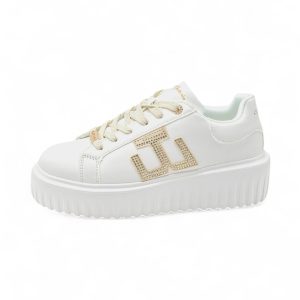 Sneakers platform Gai Mattiolo Love to love con dettagli dorati