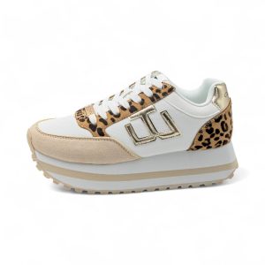 Sneakers runner Gai Mattiolo Love to love con inserti scamosciati leopardati