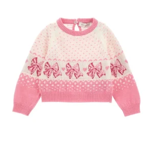 Pull girocollo con fiocchi