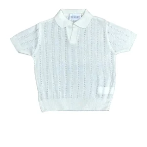 Polo In Filo Traforata Panna