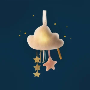 Nuvola luminosa con attività da appendere