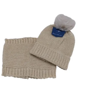 Set cappello e scaldacollo beige