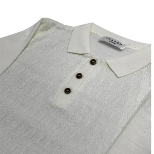 Polo Bimbo In Maglia 004 Manica Lunga Bianca