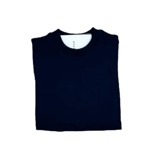 Felpa Cotone Garzato Girocollo Blu