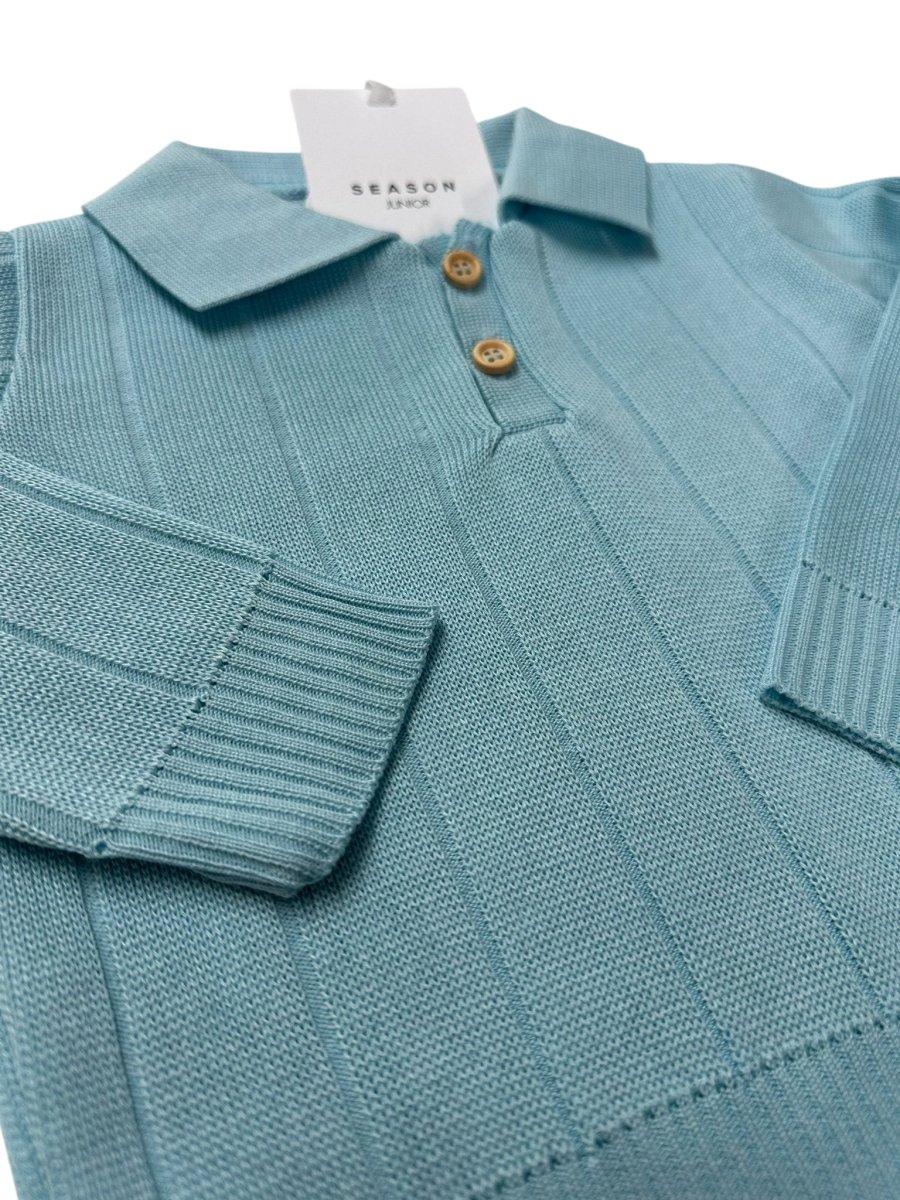 POLO IN FILO AZZURRO CHIARO 570B - immagine 4