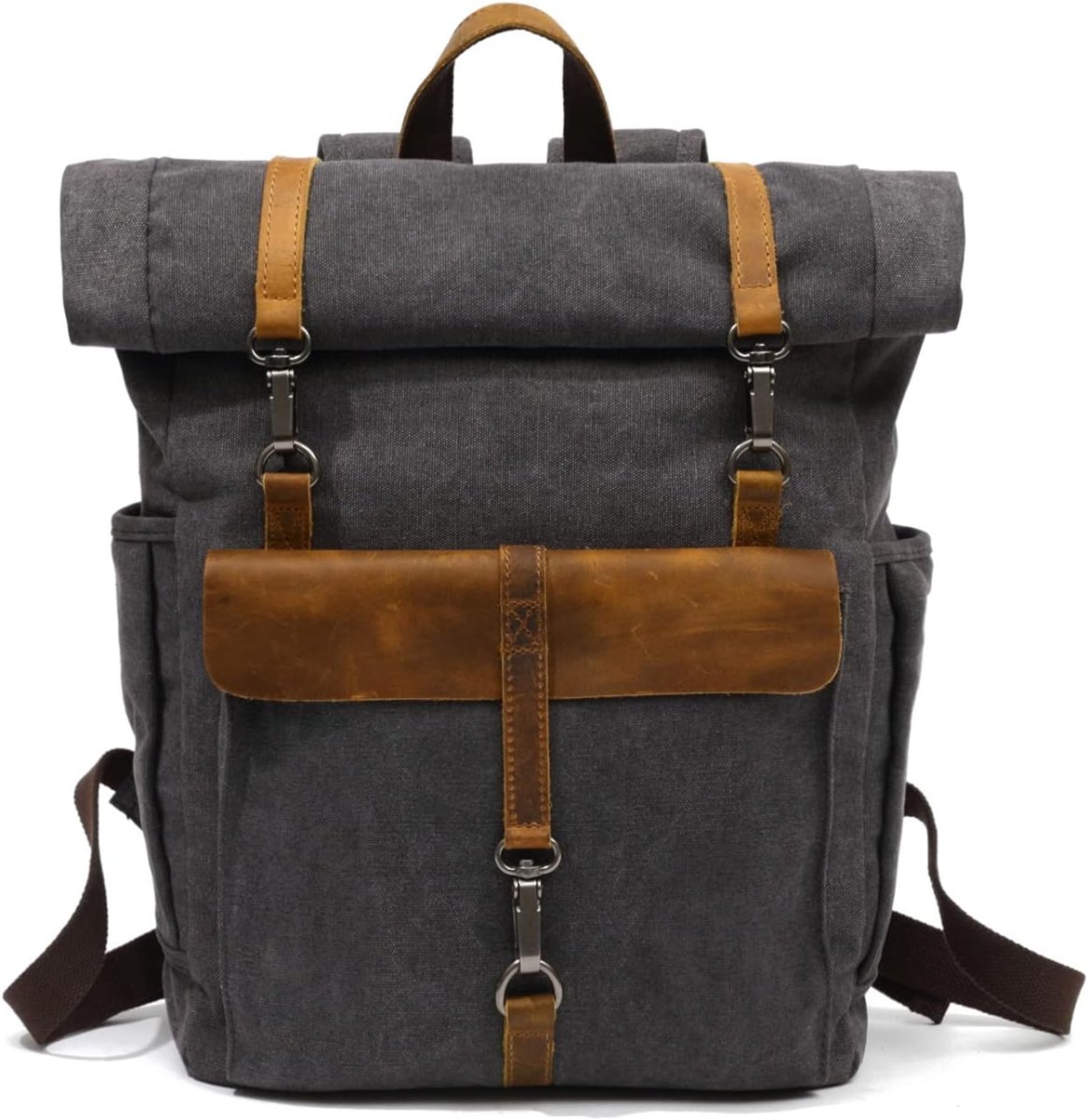 Zaino in tela retrĂ² roll top - immagine 4