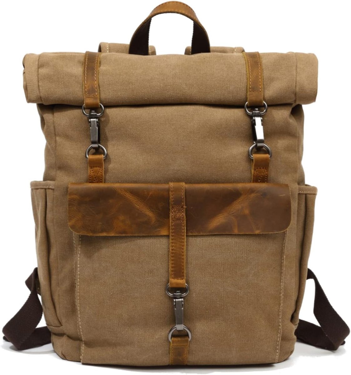 Zaino in tela retrĂ² roll top - immagine 2