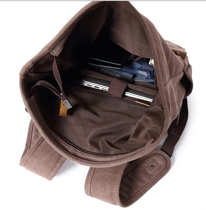 Zaino in tela retrĂ² roll top - immagine 5