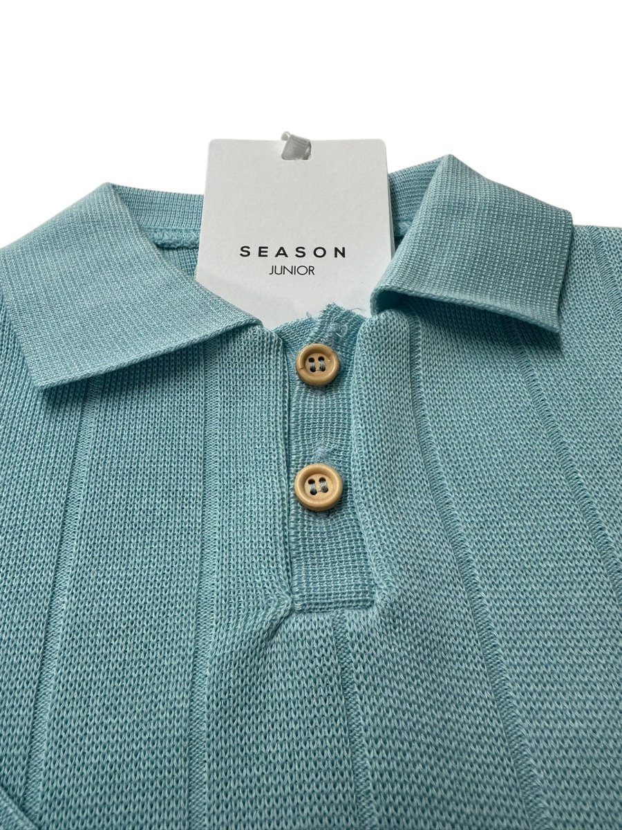 POLO IN FILO AZZURRO CHIARO 570B - immagine 3