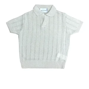 Polo In Filo Traforata Beige