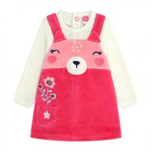 Vestito di ciniglia Rosa a forma di orsetto