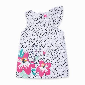 Abito in maglia stampa bimba love sauvage bianco