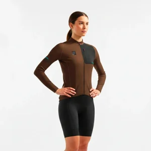 Frontier marrone maglia primaverile da ciclismo – Donna
