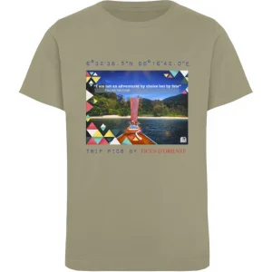 TRIP PICS T-SHIRT 18°32'31.6"N 98°35'56.0"E - Maglietta unisex bambino 3/14 anni taglio ampio in cotone organico con stampa ecologica