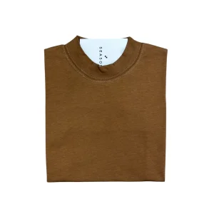 T-Shirt Basic Mezzo Collo Tabacco