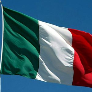 Bandiera Italia con fettucce