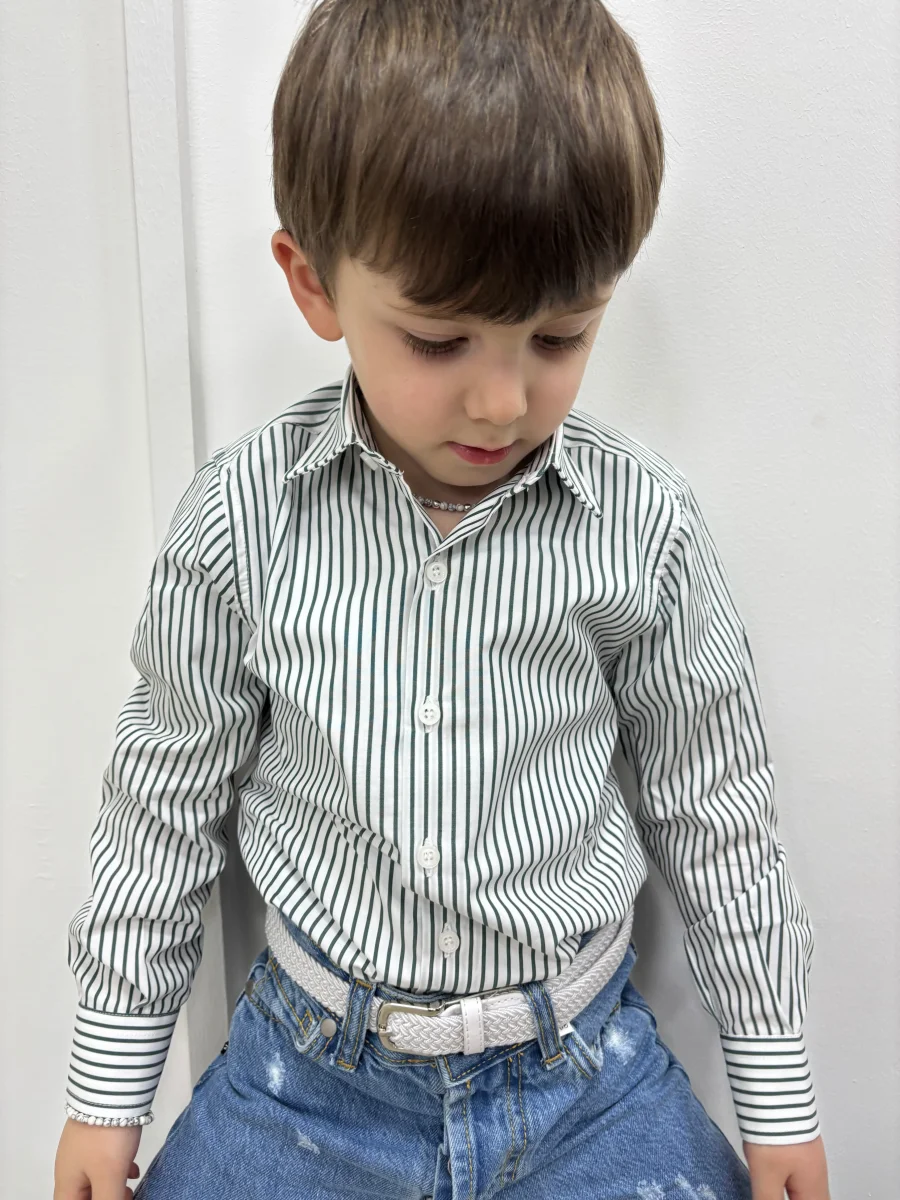 Camicia Rigata Verde