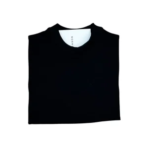 Felpa Cotone Garzato Girocollo Nera