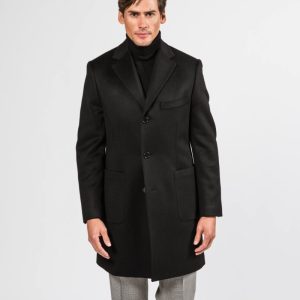 Cappotto uomo in lana nero