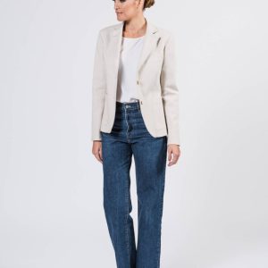 Giacca donna in cotone stretch grigio chiaro