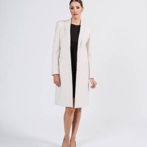 Cappotto donna in panno di lana bianco