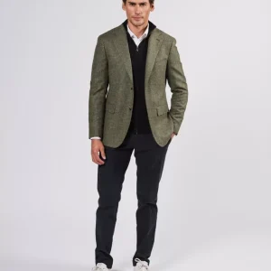 Giacca uomo in lana shetland verdone