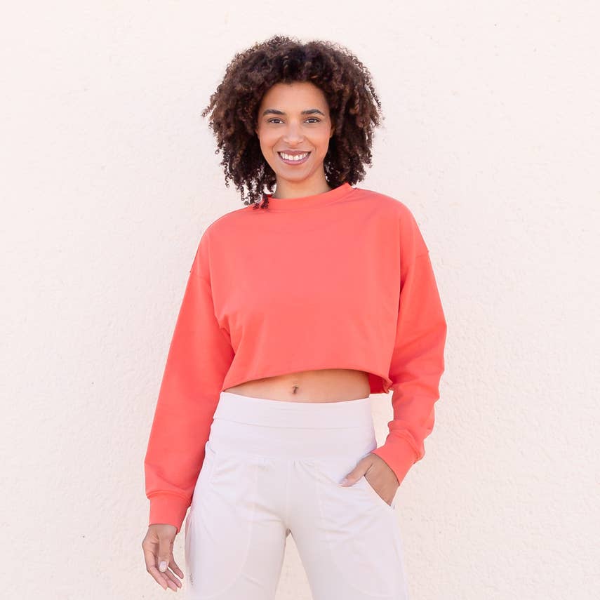 Felpa in cotone biologico da yoga corta - Jaya - immagine 4