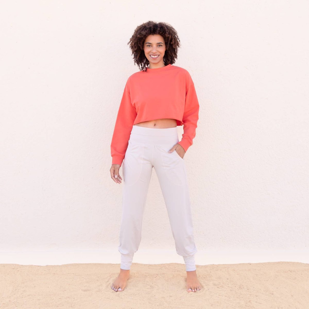 Felpa in cotone biologico da yoga corta - Jaya - immagine 5