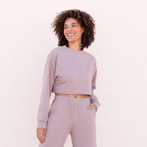 Felpa in cotone biologico da yoga corta - Jaya