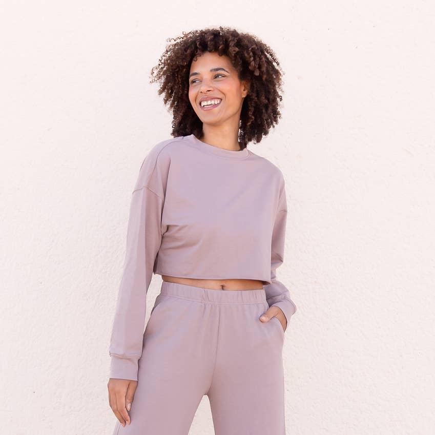 Felpa in cotone biologico da yoga corta - Jaya - immagine 2