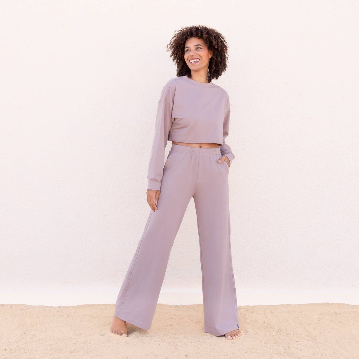 Felpa in cotone biologico da yoga corta - Jaya - immagine 3