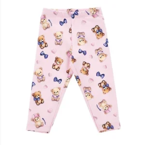 Leggings Monnalisa rosa con stampa orsetti