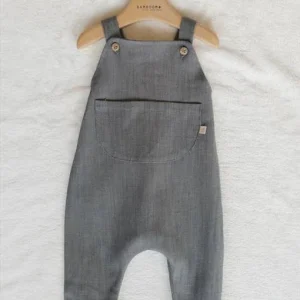 Salopette Tinta Unita Blu Per Neonato