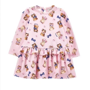 Abito Monnalisa mini rosa in viscosa stretch.