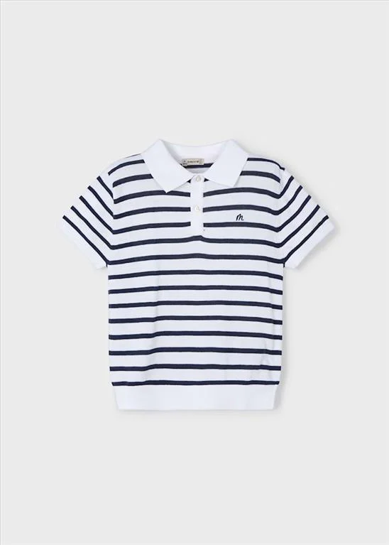 Polo Mayoral Bianco e Blu Regular Fit.