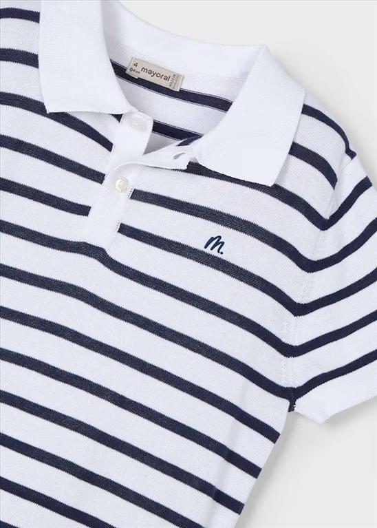Polo Mayoral Bianco e Blu Regular Fit. - immagine 4