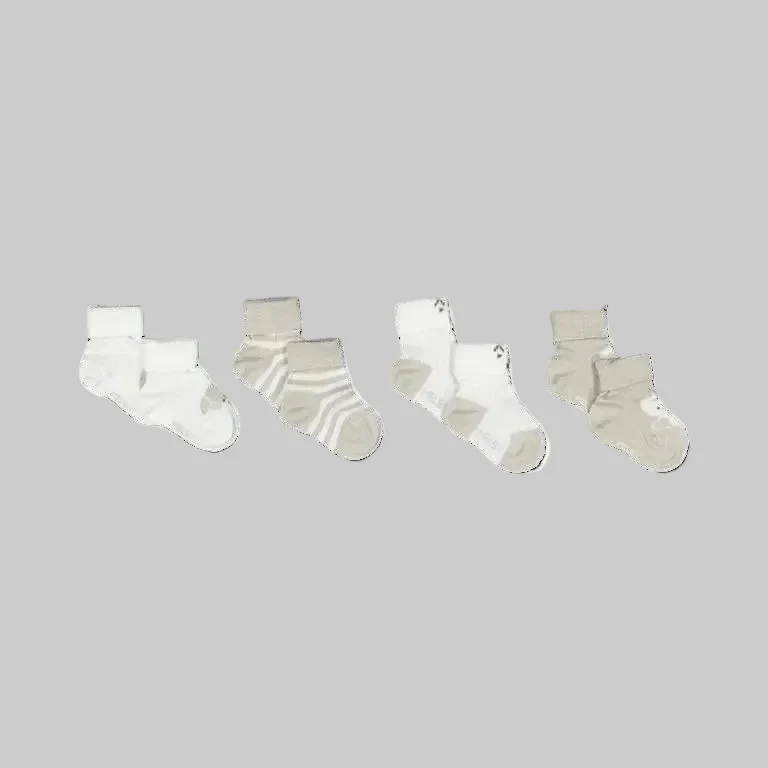 Confezione 4 pezzi calzini beige per neonato - immagine 4
