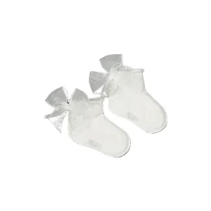Calzino con fiocco per neonata