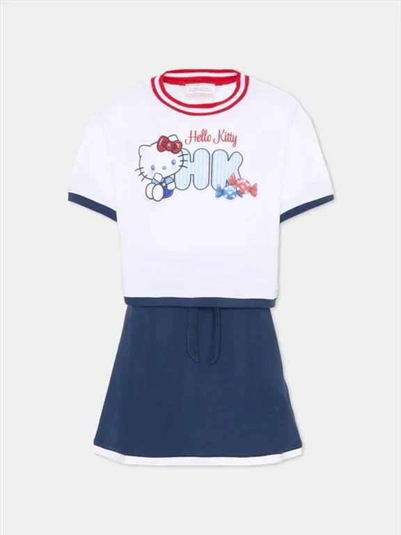 SET DUE PEZZI T-SHIRT GONNA PLISSETTATA PER BAMBINA - immagine 3