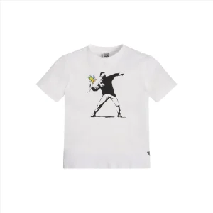 T-shirt Bambina flower Banksy GUESS