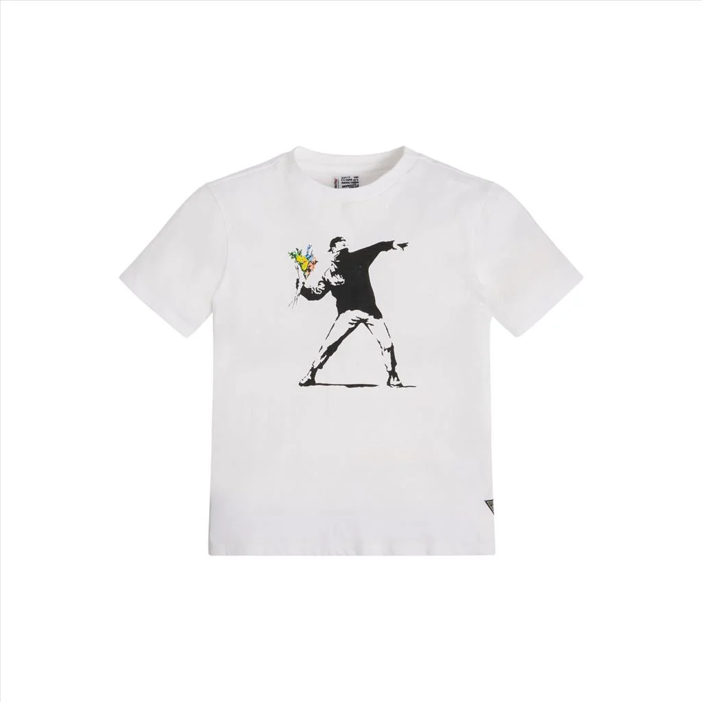 T-shirt Bambina flower Banksy GUESS - immagine 2